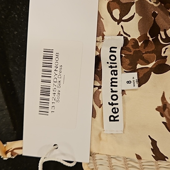 💕REFORMATION💕 Solay Silk Dress ~ Dylan Floral Print 8 NWT - Picture 13 of 15